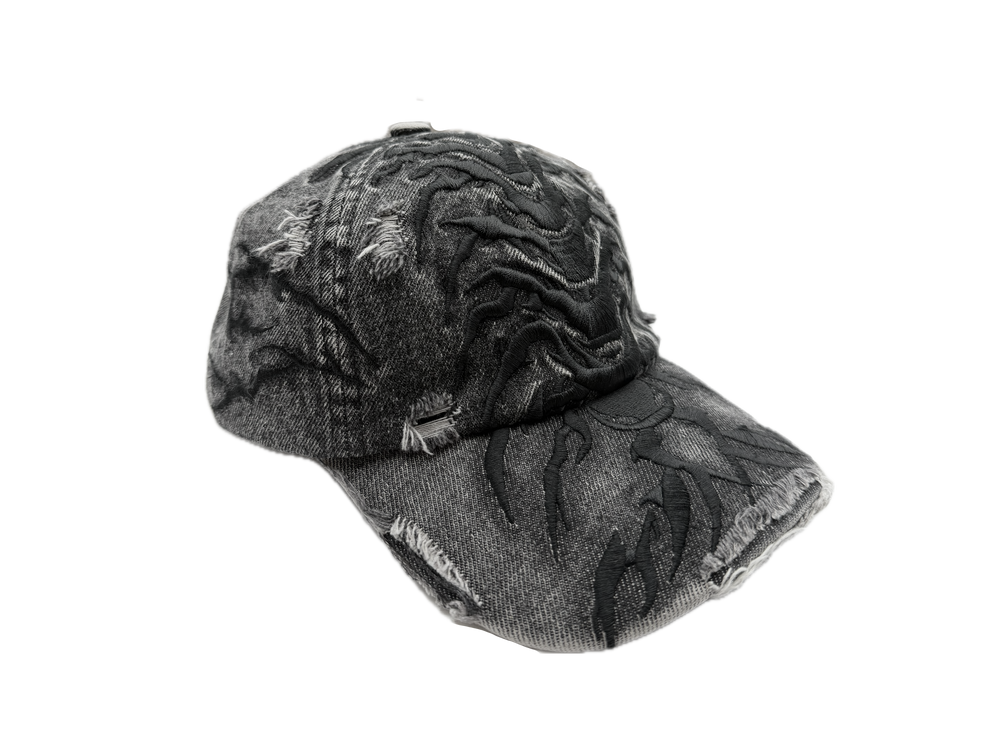 BLACK DENIM CENTIPEDE HAT